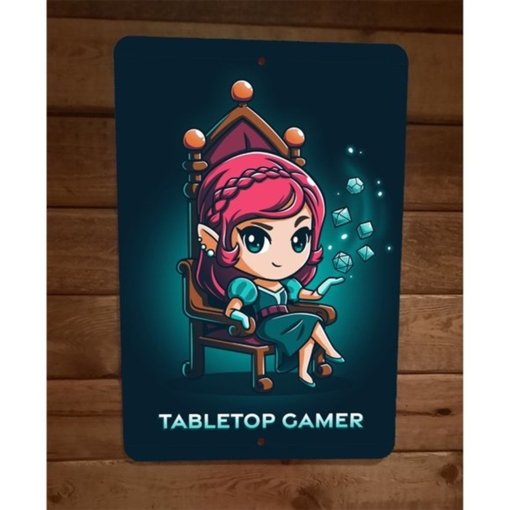 Tabletop Gamer Queen 8x12 Metal Wall Sign‎ Poster